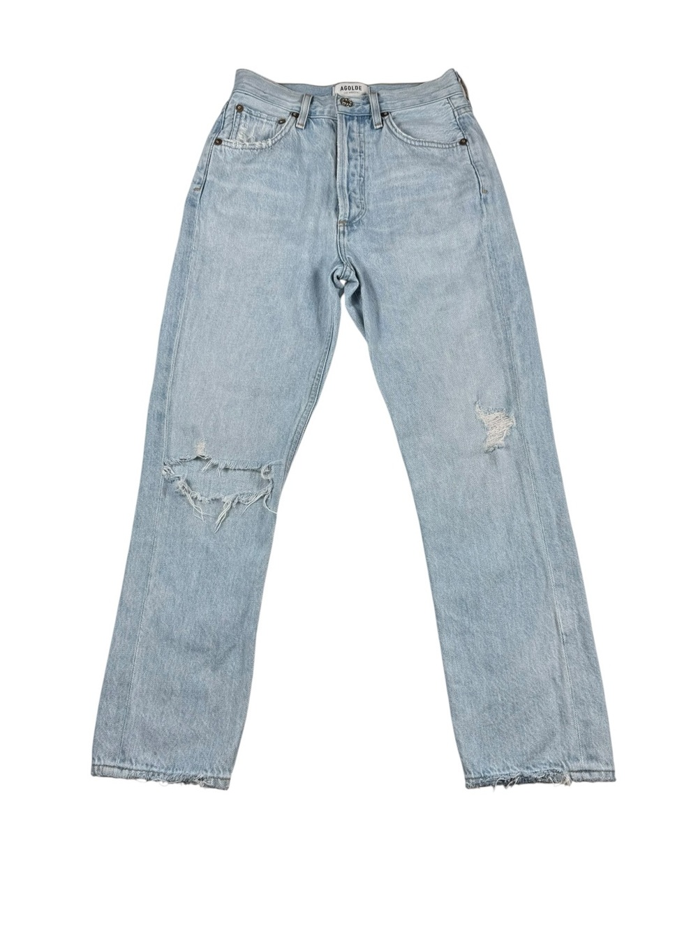 Agolde Riley High Rise Straight Crop Jeans, 23